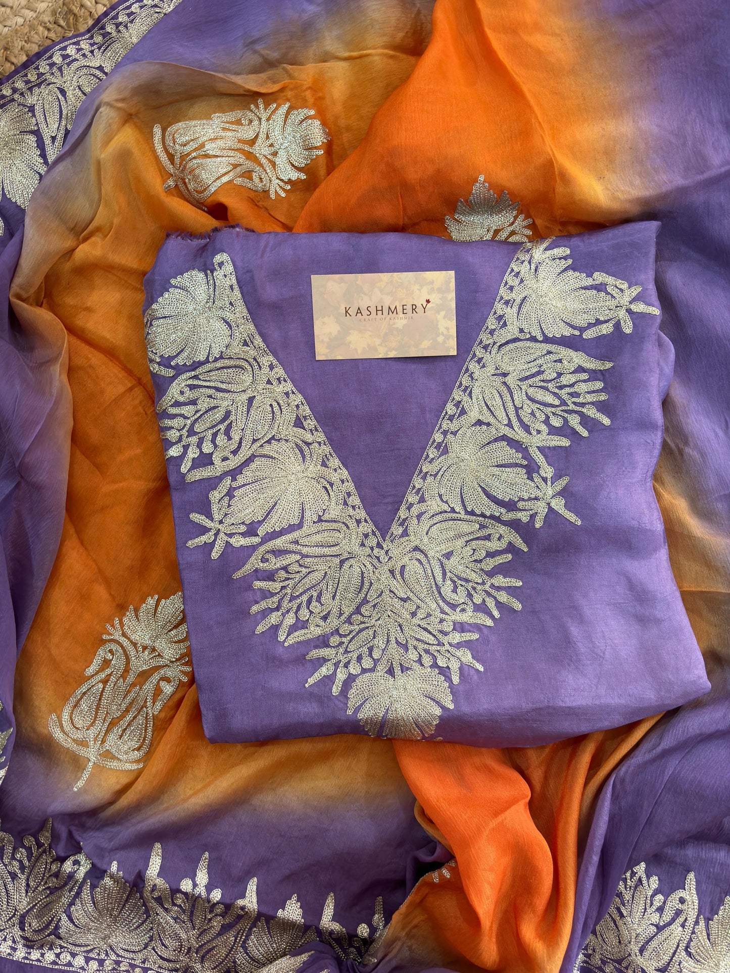 Gulab Zari Lavender Unstitched Suit