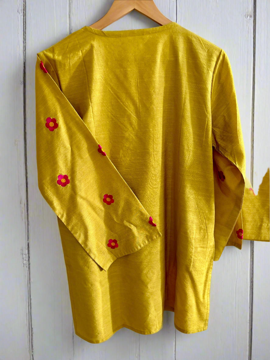 Zoon Mustard Lime Kurta Set for Women-Summer Edition