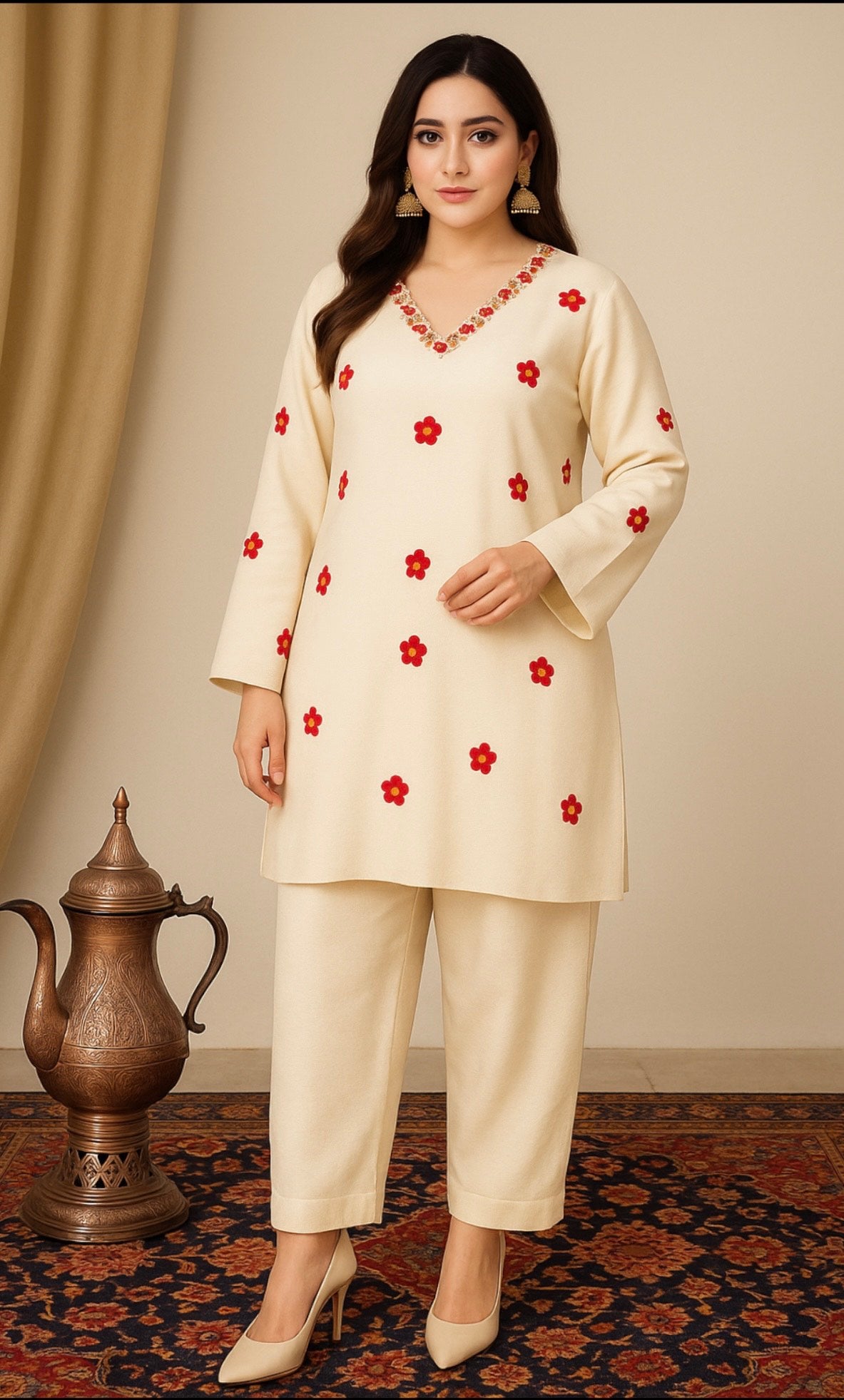 Zoon White Kurta Set for Women-Summer Edition