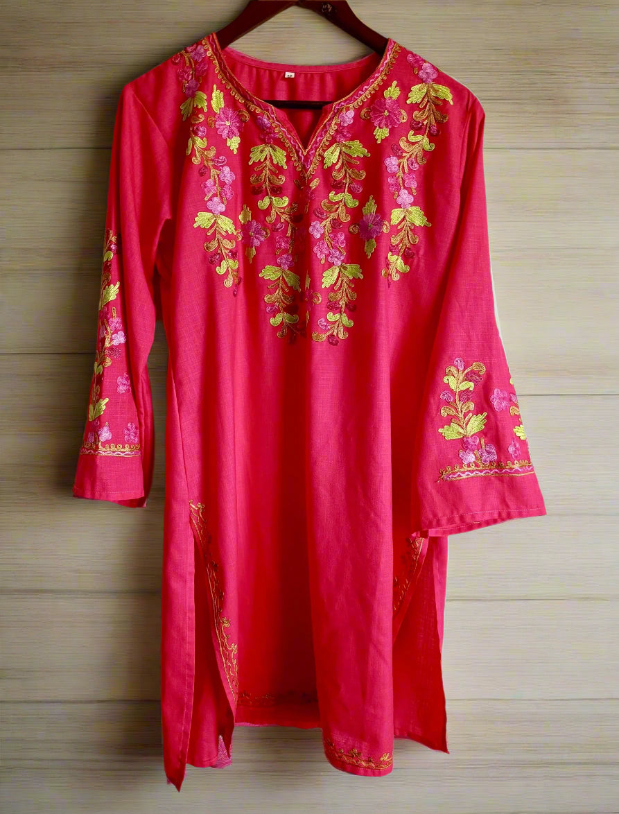 Bahar Pink Aari Embroidered Co-Ord Set – Summer Edition