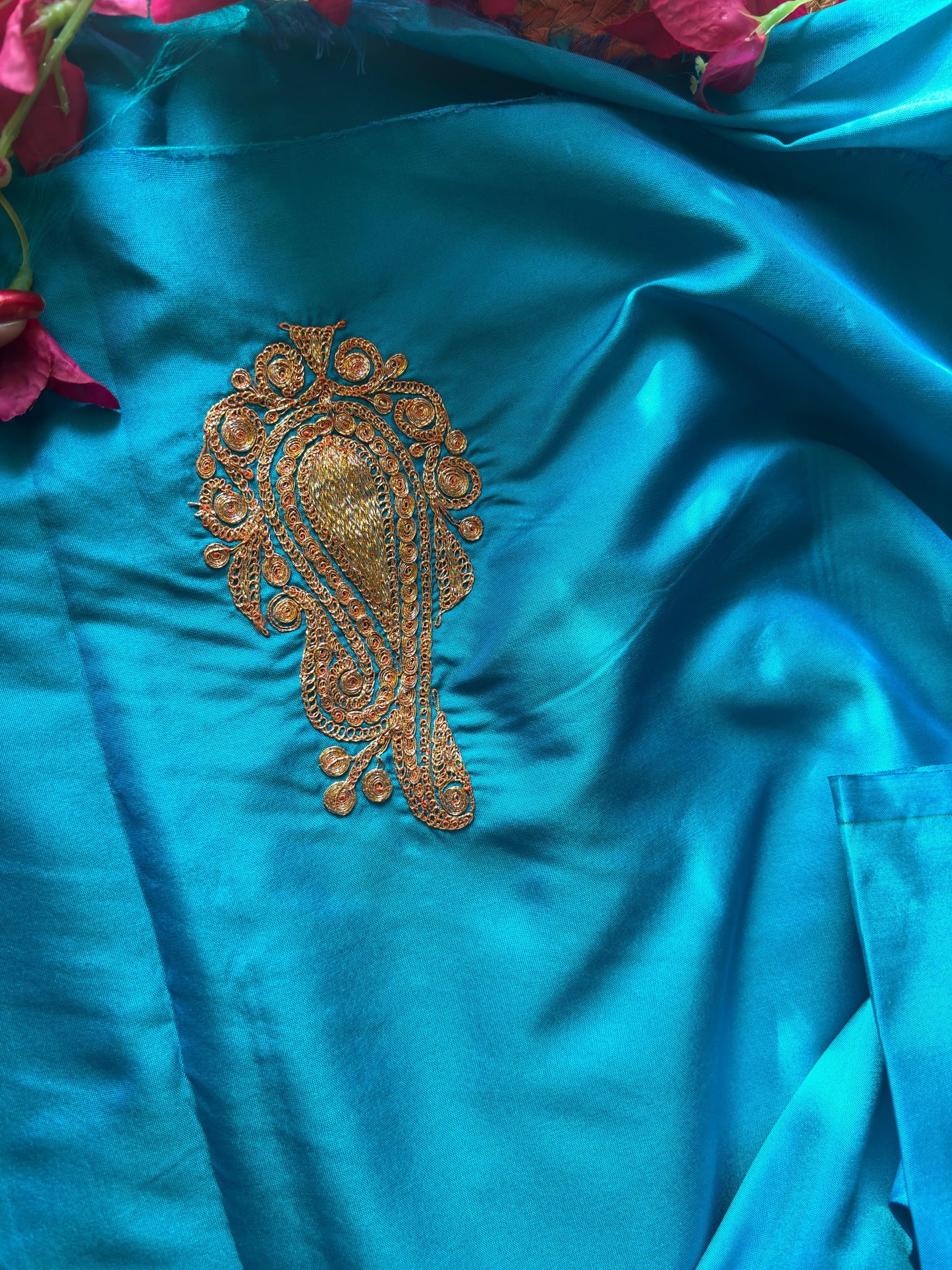Sufianna Ferozi Unstiched Silk Suit with Tilla Embroidery