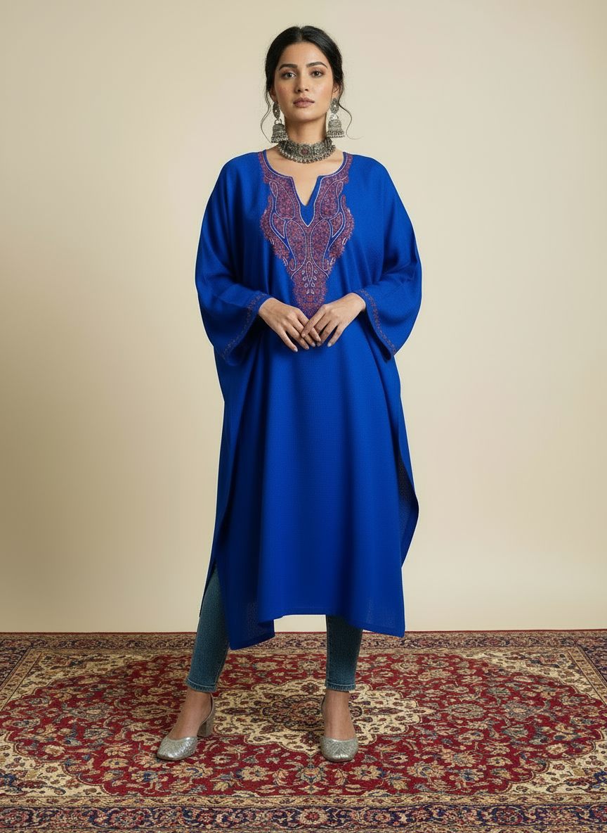 Masoom Blue Hand Work Sozni Embroidery Work Pheran