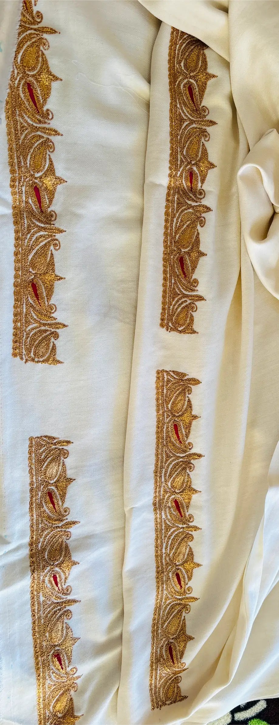 Premium Ivory Unstiched Suit with Tilaa Embroidery