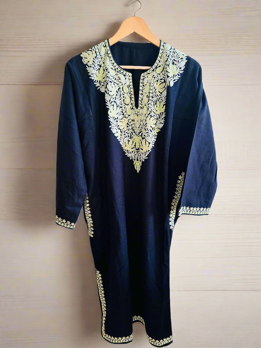 Chinar Black Embroidery Aari Work Pheran