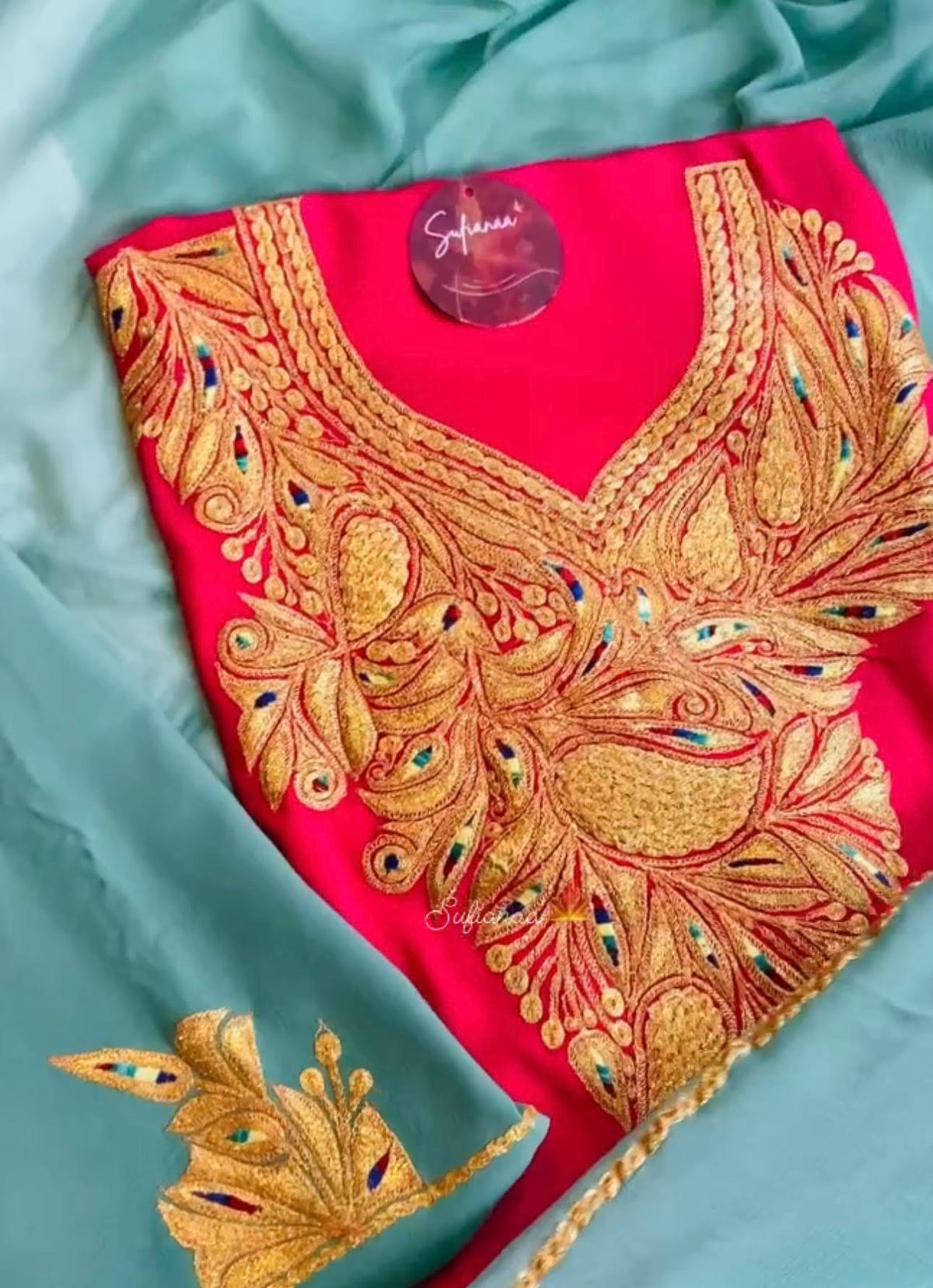 Sufianna Pink Unstiched Suit-2 pc with Tilla Embroidery
