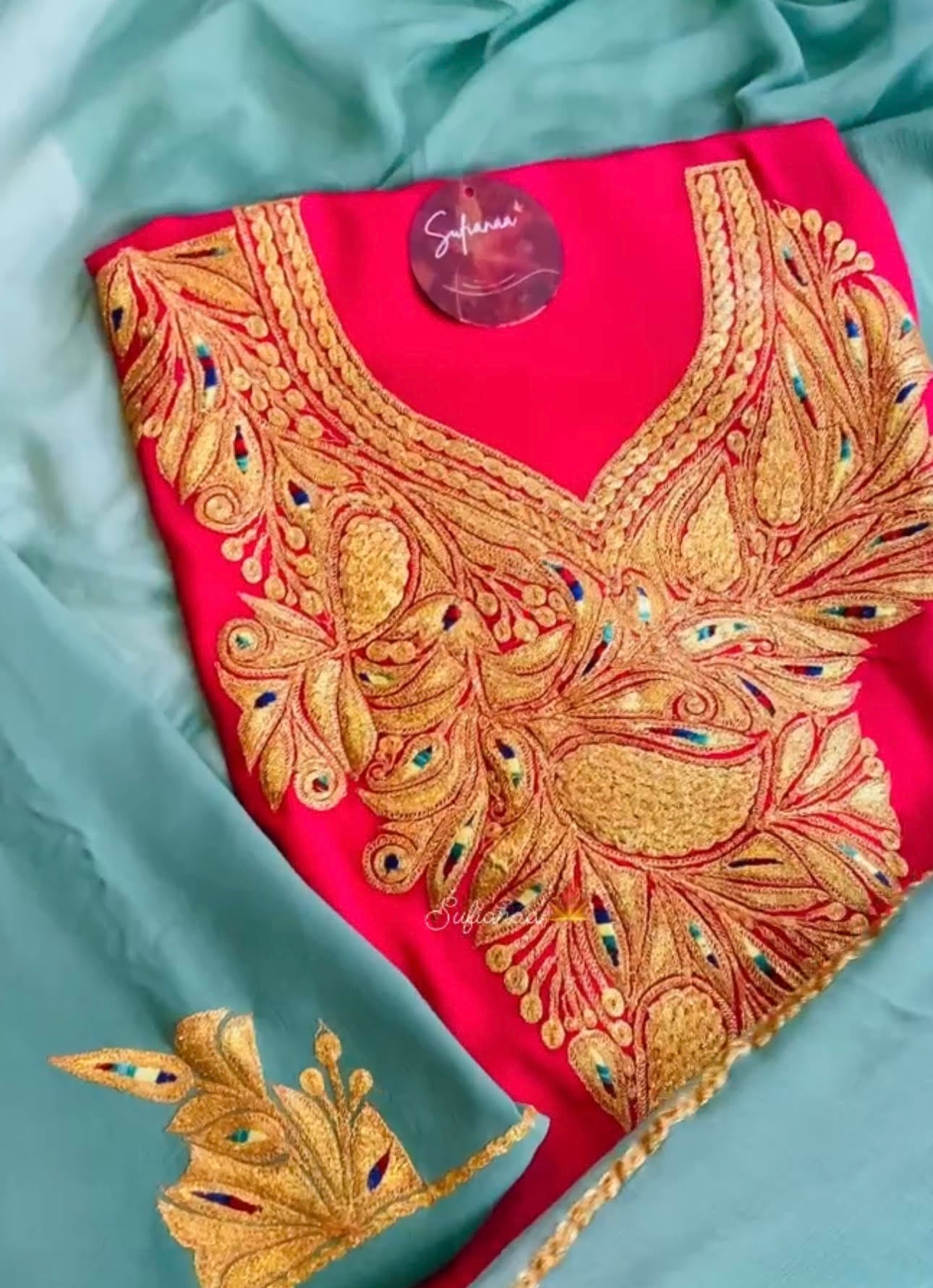 Sufianna Pink Unstiched Suit-2 pc with Tilla Embroidery