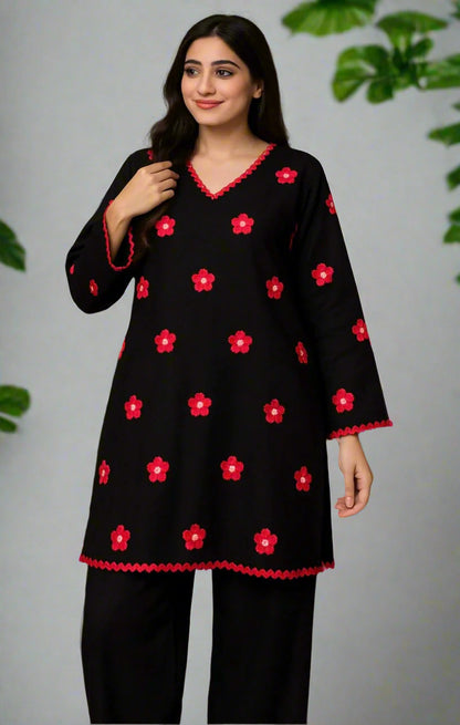 Zoon Black Kurta Set for Women-Summer Edition