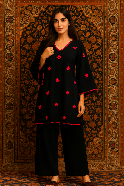 Zoon Black Kurta Set for Women-Summer Edition
