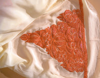 Mahren Ivory Crepe Saree With Kashmiri Tilla Embroidery