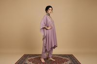 Heer Pastel Pink Long Aari Work Kaftan Set
