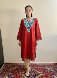 Dhurandhar Rust Orange Aari Work Pheran