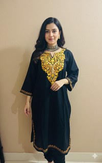 Dhurandhar Royal Black Embroidery Aari Work Pheran