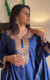 Leela Stitched Navy Blue Tilla Suit Set with dupatta