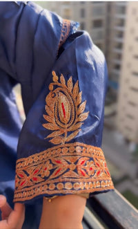 Leela Stitched Navy Blue Tilla Suit Set with dupatta