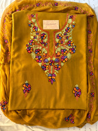 Gul Mustard Aari Embroidered Unstitched Suit – Summer Edition