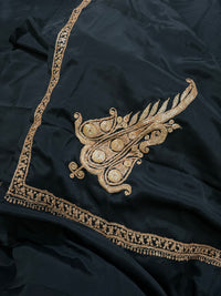 Omang Black Crepe Saree with Kashmiri Tilla Embroidery