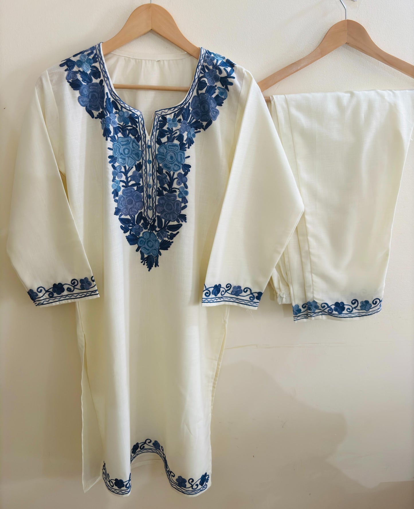 Bahar Pearl White Aari Posh Embroidered Co-Ord Set – Summer Edition