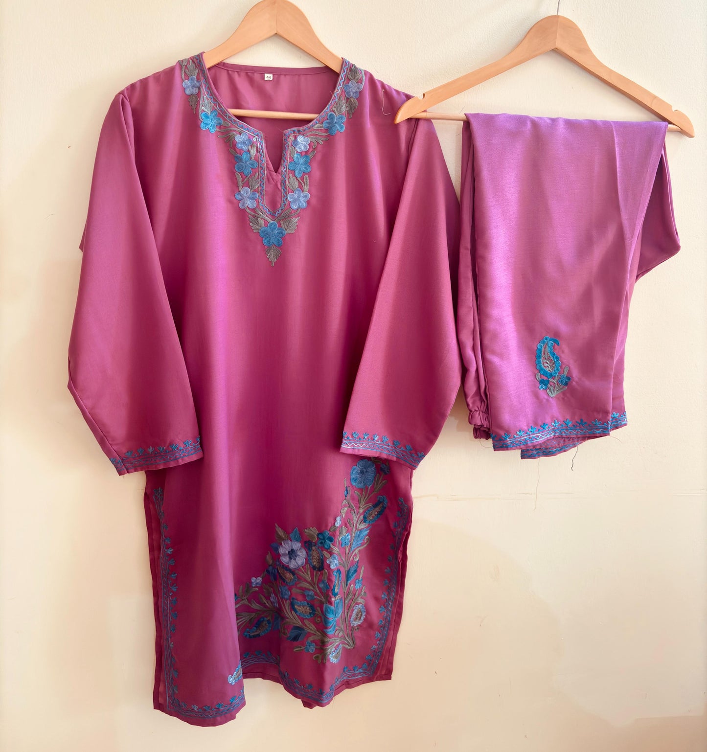Bahar Touch of Pink Aari Embroidered Co-Ord Set – Summer Edition