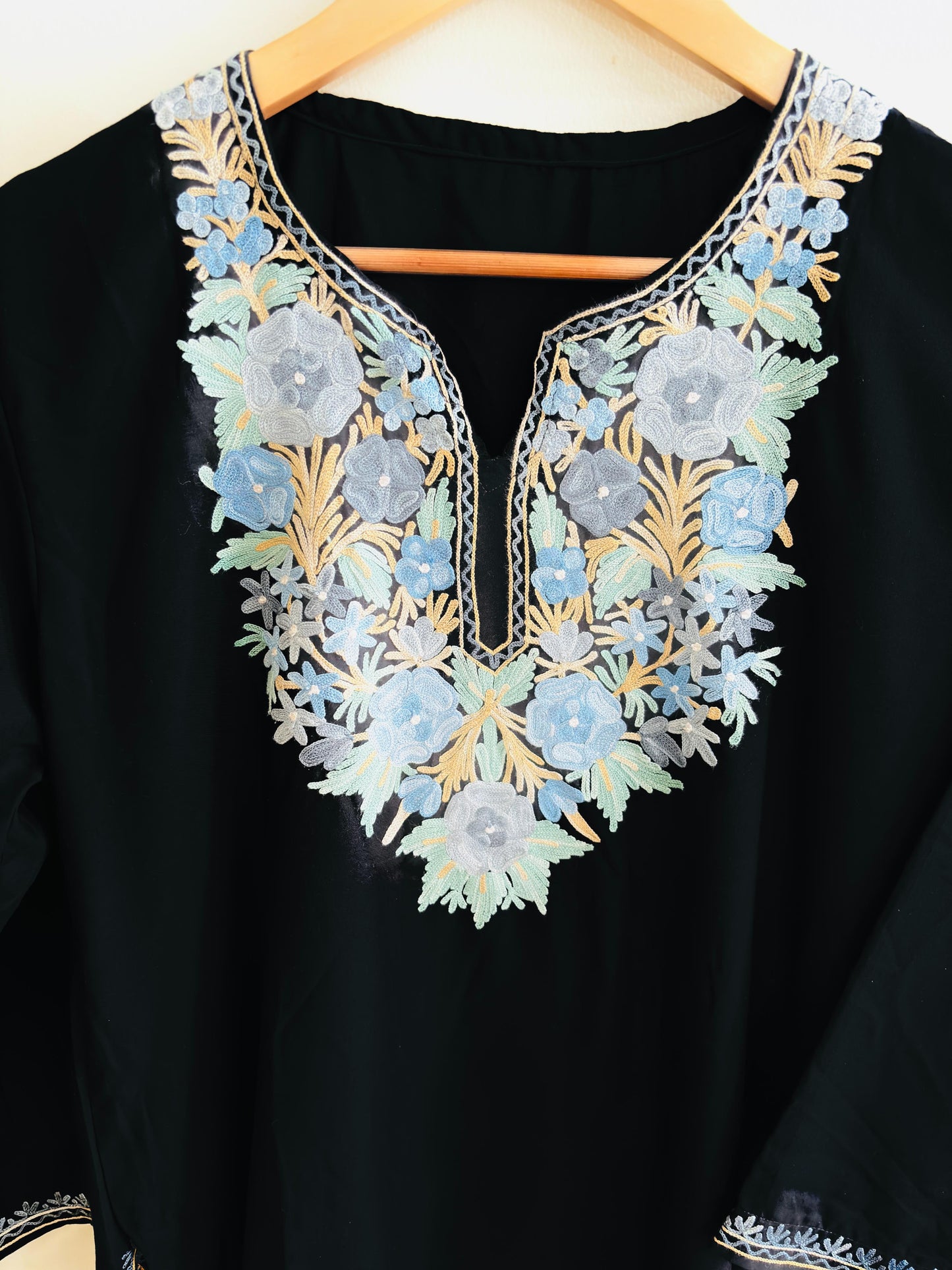 Summer Posh Black Aari Kurta with Bell Sleeves