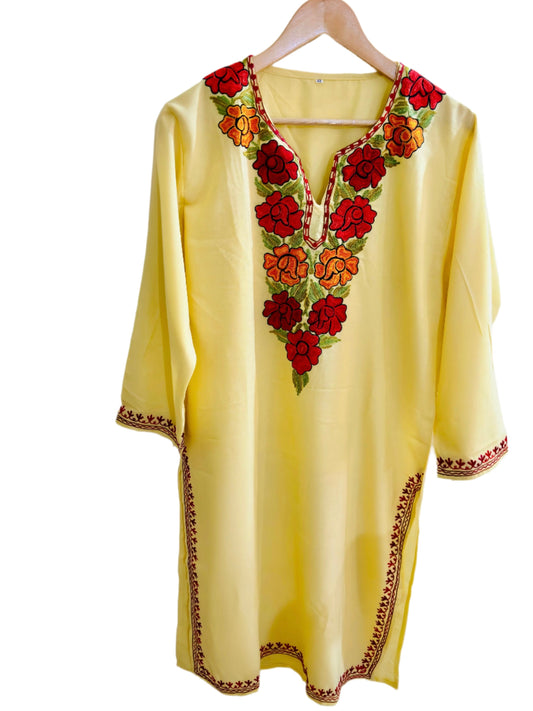 Summer Posh Cream  Aari Kurta