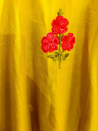 Summer Posh Mustard Green Aari Kurta