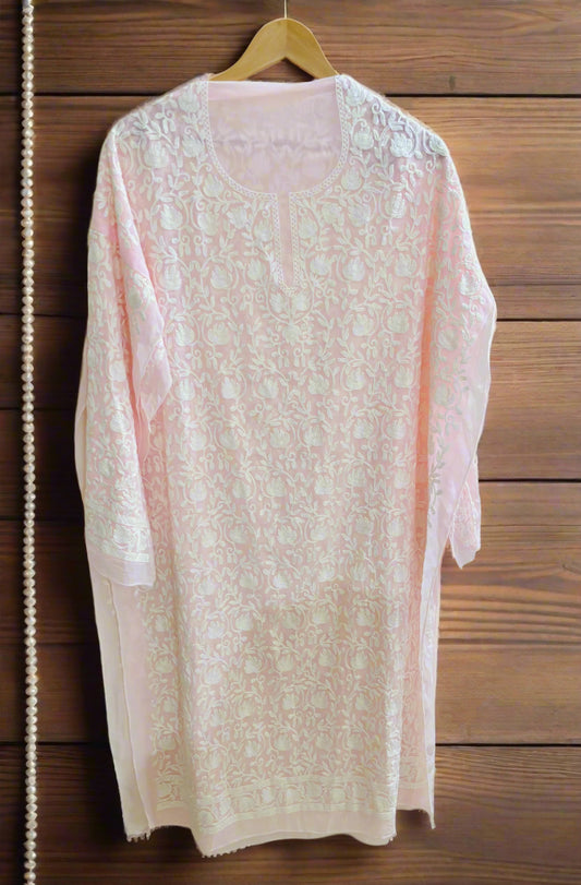 Summer Posh Pink Aari Kurta