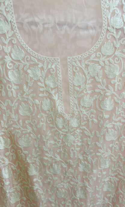 Summer Posh Pink Aari Kurta