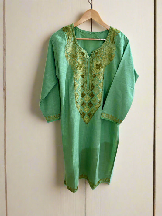 Summer Posh Green Aari Kurta