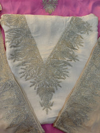 Gulab Zari White Unstitched Suit