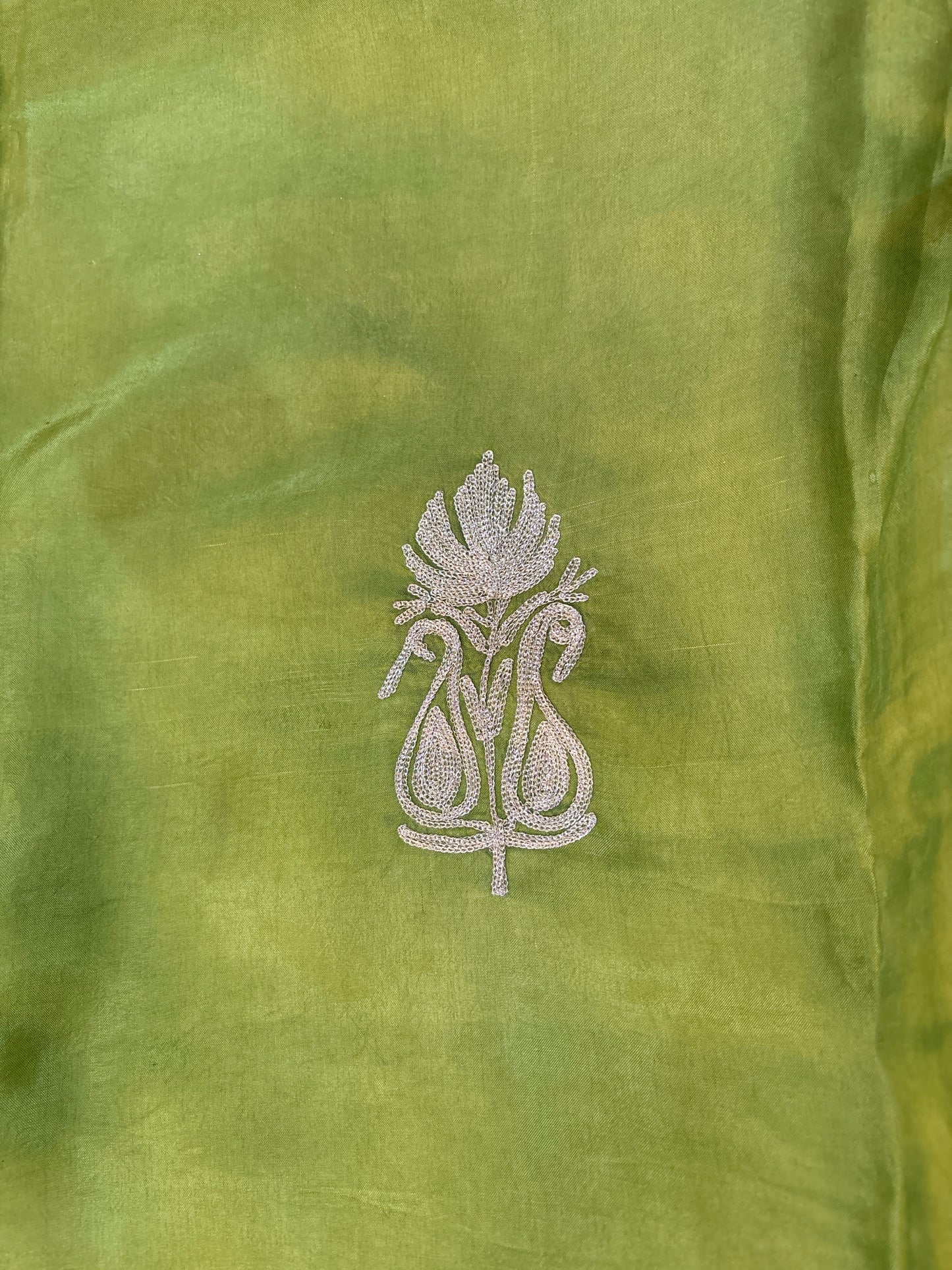 Gulab Zari Pastel Green Unstitched Suit