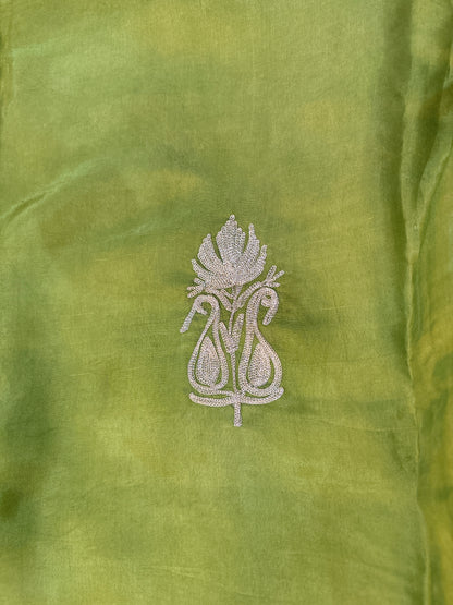 Gulab Zari Pastel Green Unstitched Suit