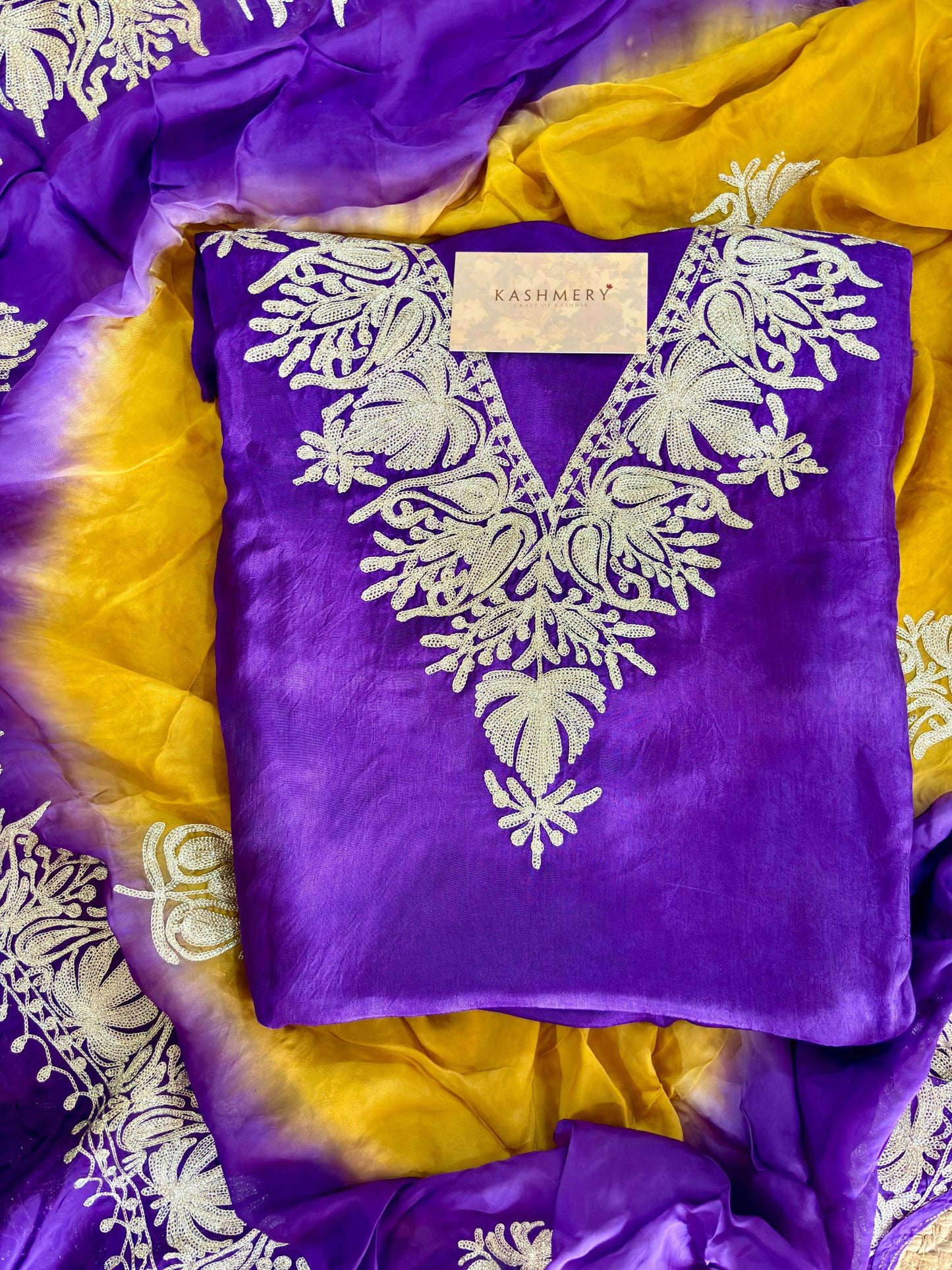Gulab Zari Purple  Unstitched Suit