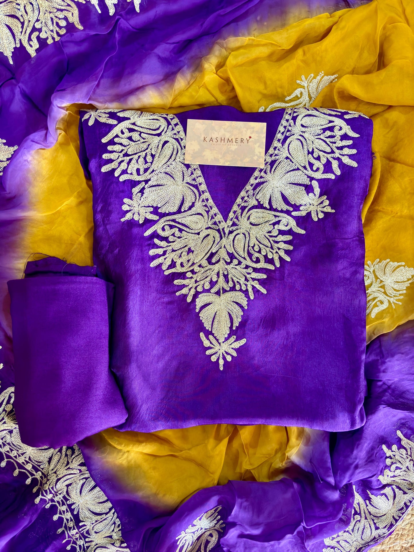 Gulab Zari Purple  Unstitched Suit