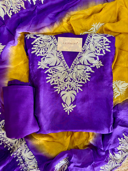 Gulab Zari Purple  Unstitched Suit