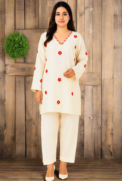Zoon White Kurta Set for Women-Summer Edition