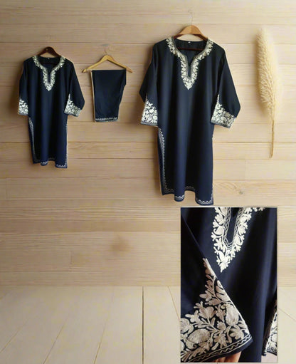 Bahar Black-Blue Aari Embroidered Co-Ord Set - Summer Edition