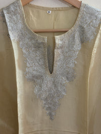 Pamposh Ivory with Zari Tilla Aari Embroidered Kurta Set