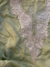 Pamposh Pastel Green with Zari Tilla Aari Embroidered Kurta Set