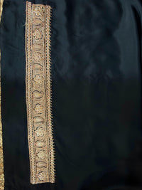 Mahren Black Crepe Saree With  Premium Kashmiri Tilla Embroidery