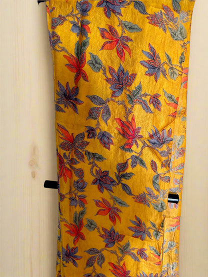 Heer Mustard Kashmiri Silk Unstiched Suit with Thread Embroidery