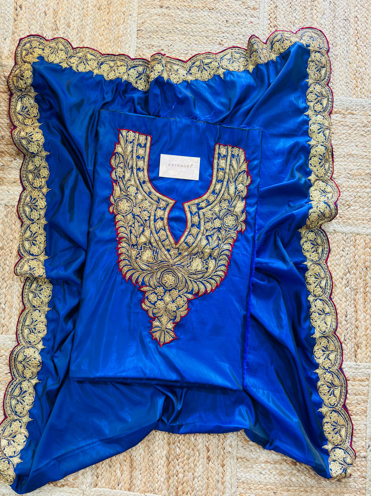 Nayna Royal Blue  Unstiched Suit with Tilla Embroidery