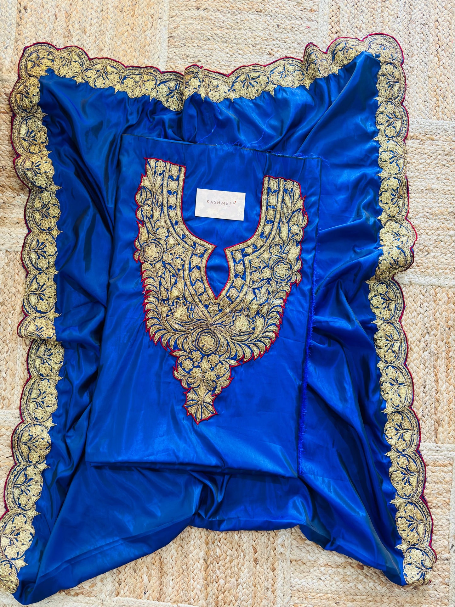 Nayna Royal Blue  Unstiched Suit with Tilla Embroidery