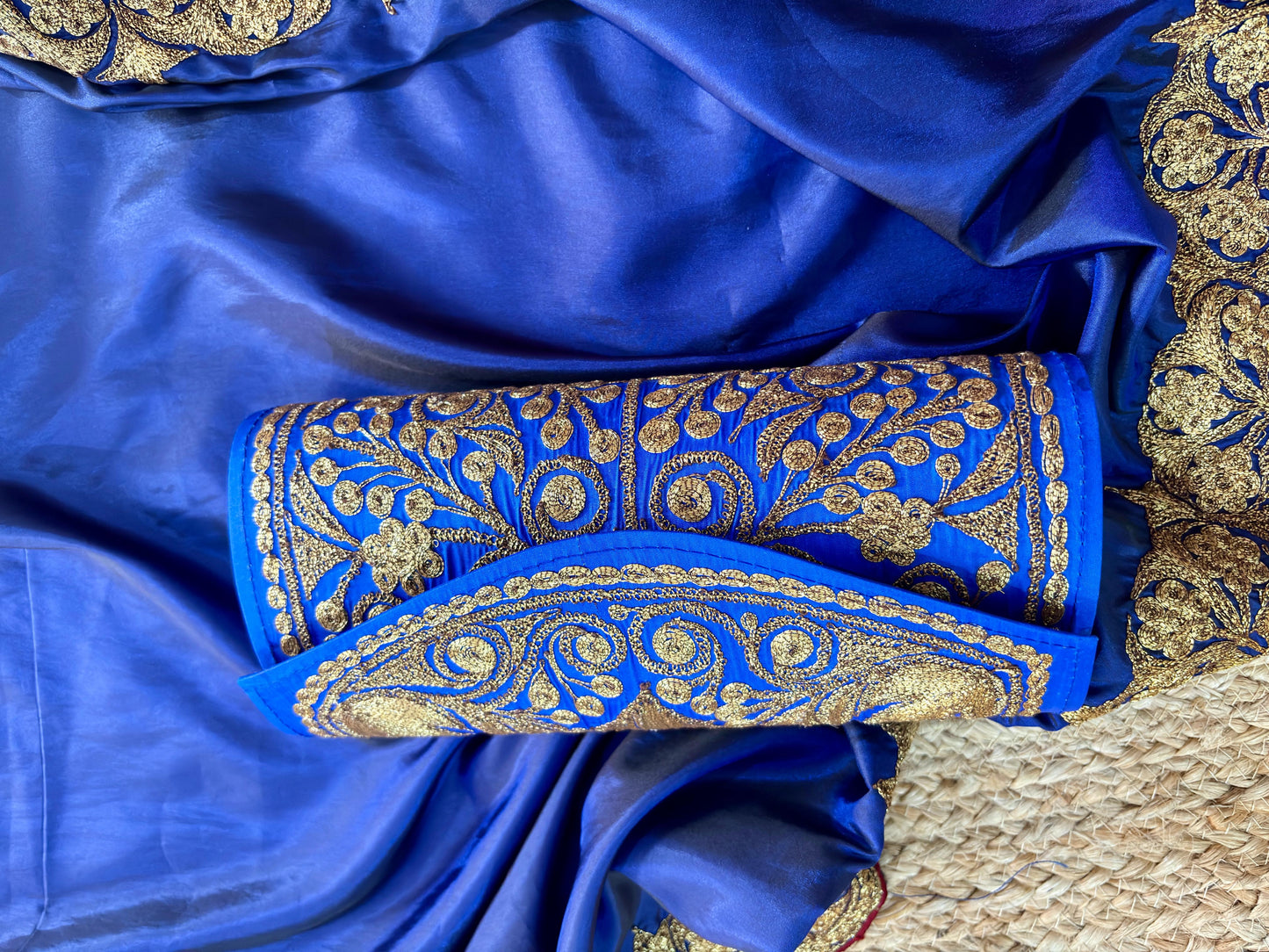 Nayna Royal Blue  Unstiched Suit with Tilla Embroidery