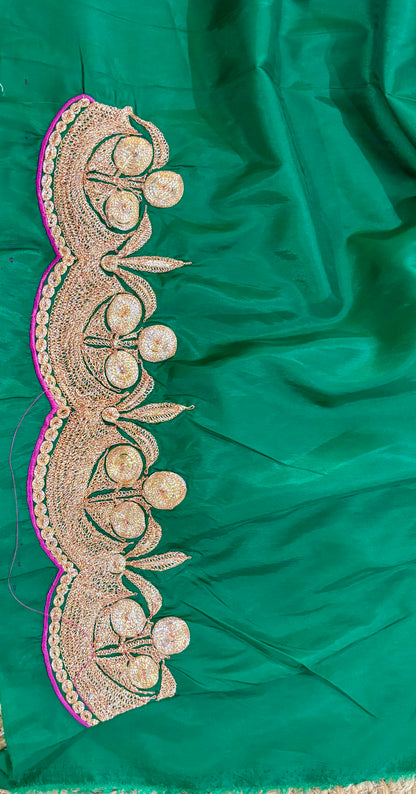 Nayna Royal Green  Unstiched Suit with Tilla Embroidery