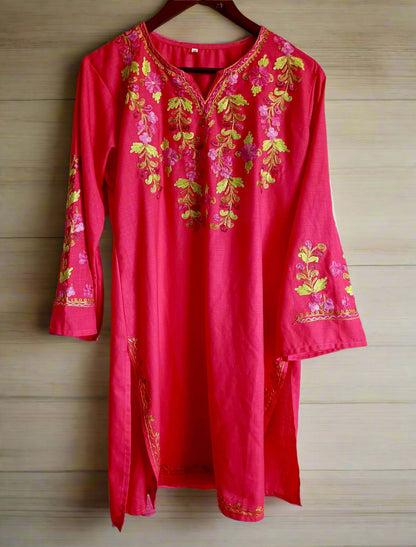 Bahar Pink Aari Embroidered Co-Ord Set – Summer Edition