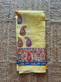 Lailaa Yelloe  Pashmina print Saree + Summer Shawl