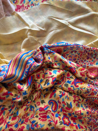 Lailaa Yelloe  Pashmina print Saree + Summer Shawl