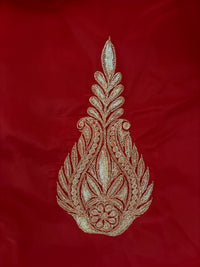 Nayna Red Crepe Tilla Saree with Kasmiri Tilla Embroidery