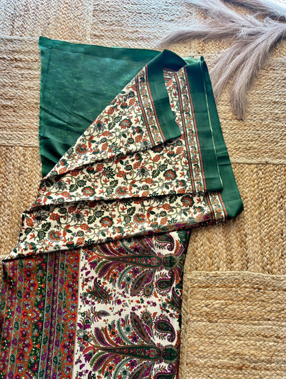 Naari Green Kashmiri Silk Kalamkari Saree with Blouse