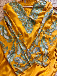 Pamposh Mustard Crepe suit-Set with Dupatta